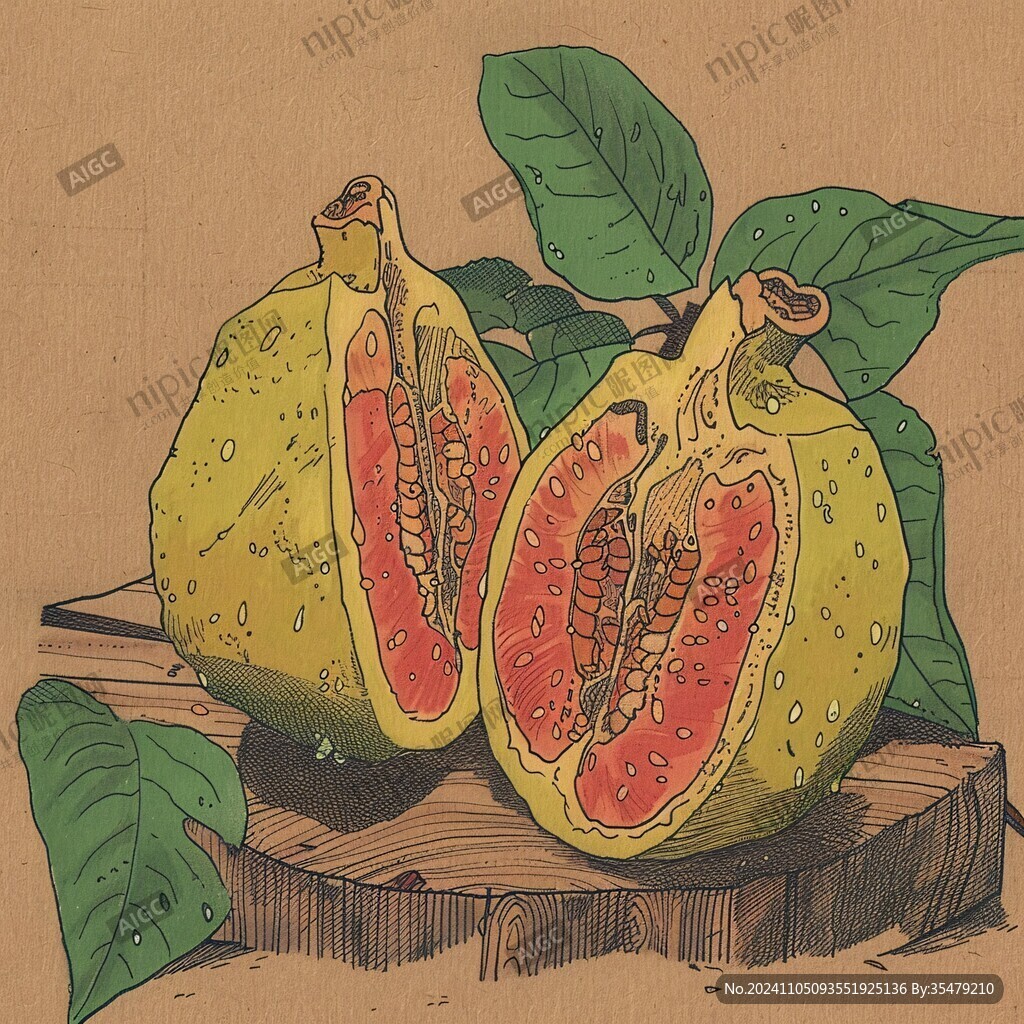 紅芭樂插畫