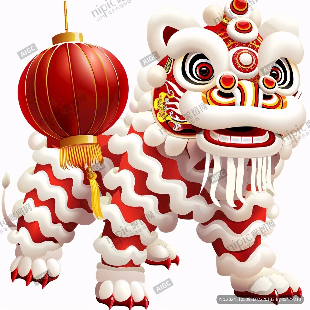 舞獅醒獅舞龍春節(jié)元素