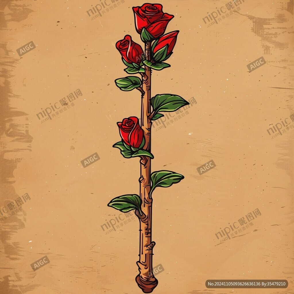 卡通玫瑰花