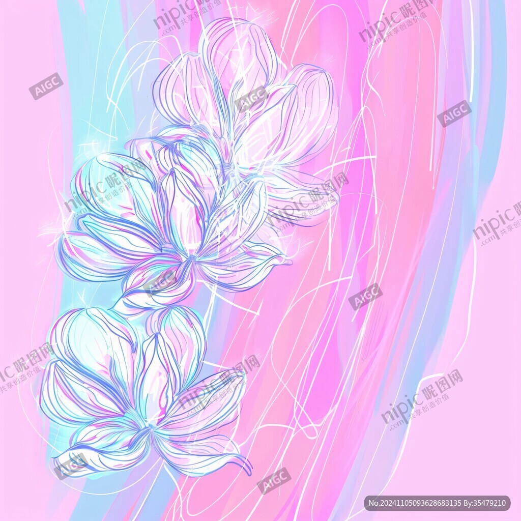 漸變風花朵