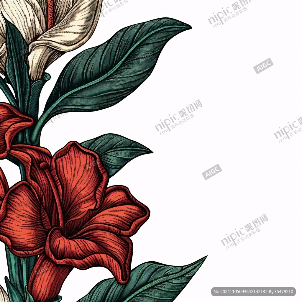 手繪扶桑花