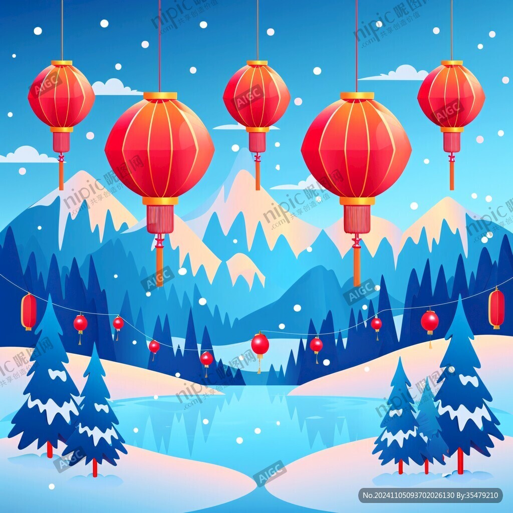 北方地區(qū)新年背景