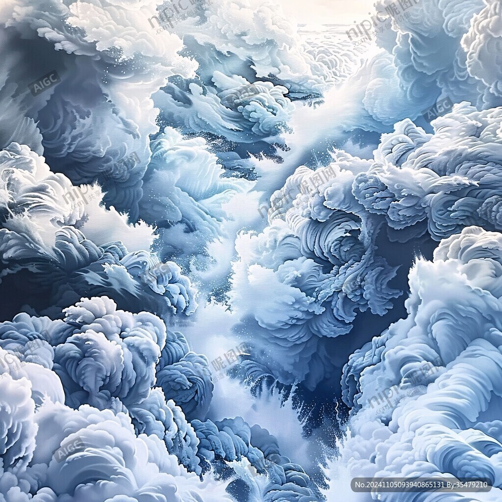 3d立體壁畫云海