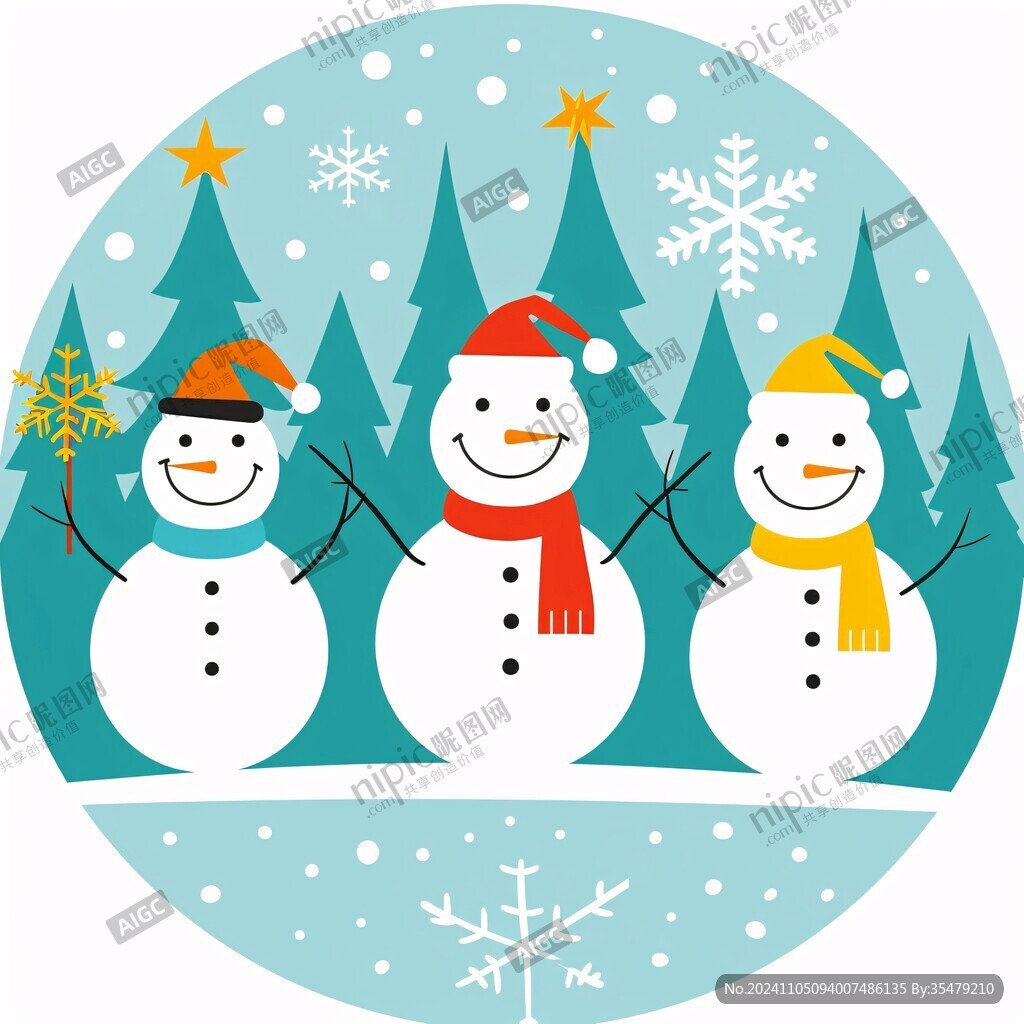 堆雪人素材