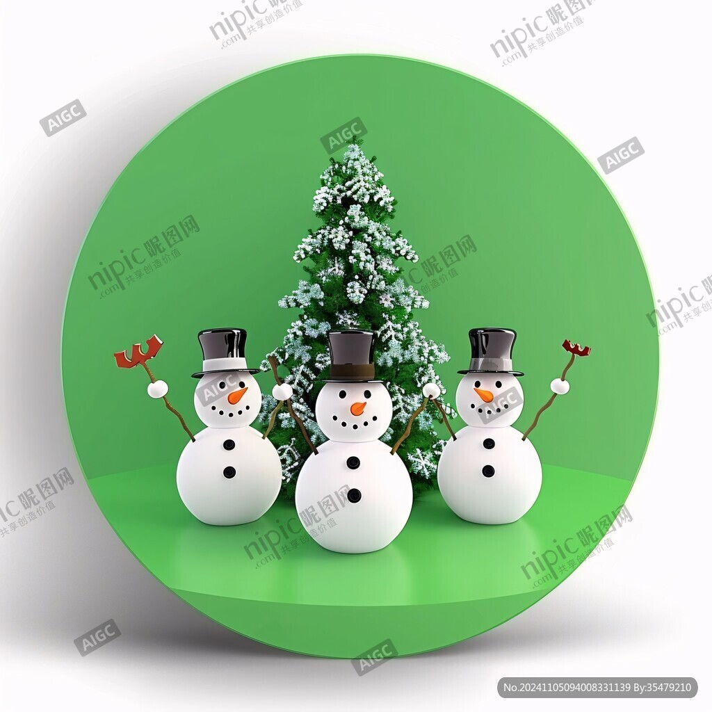 圣誕樹雪人節日素材