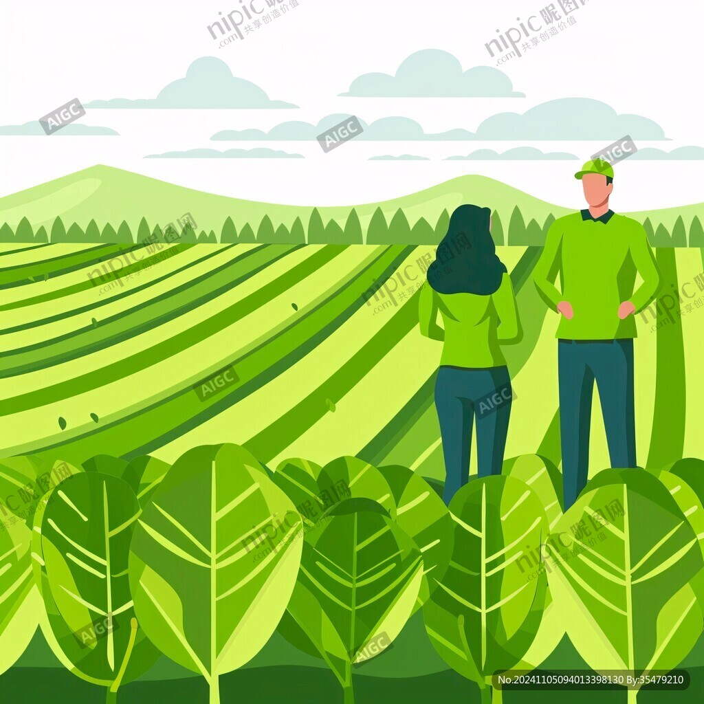 農民種植插畫