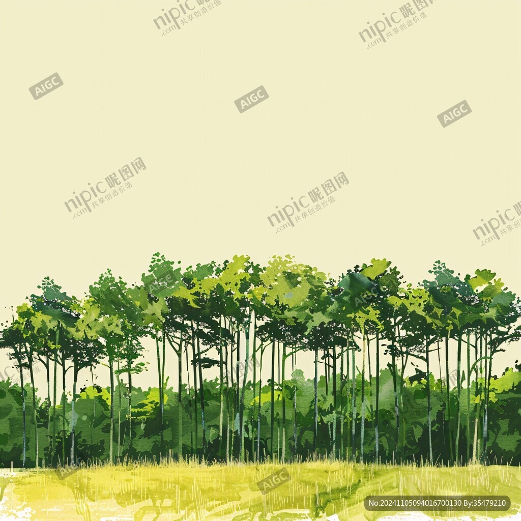 森林水彩水墨暗紋
