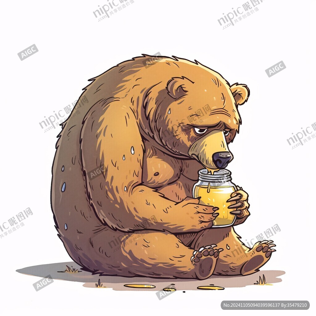 熊和蜂蜜插畫