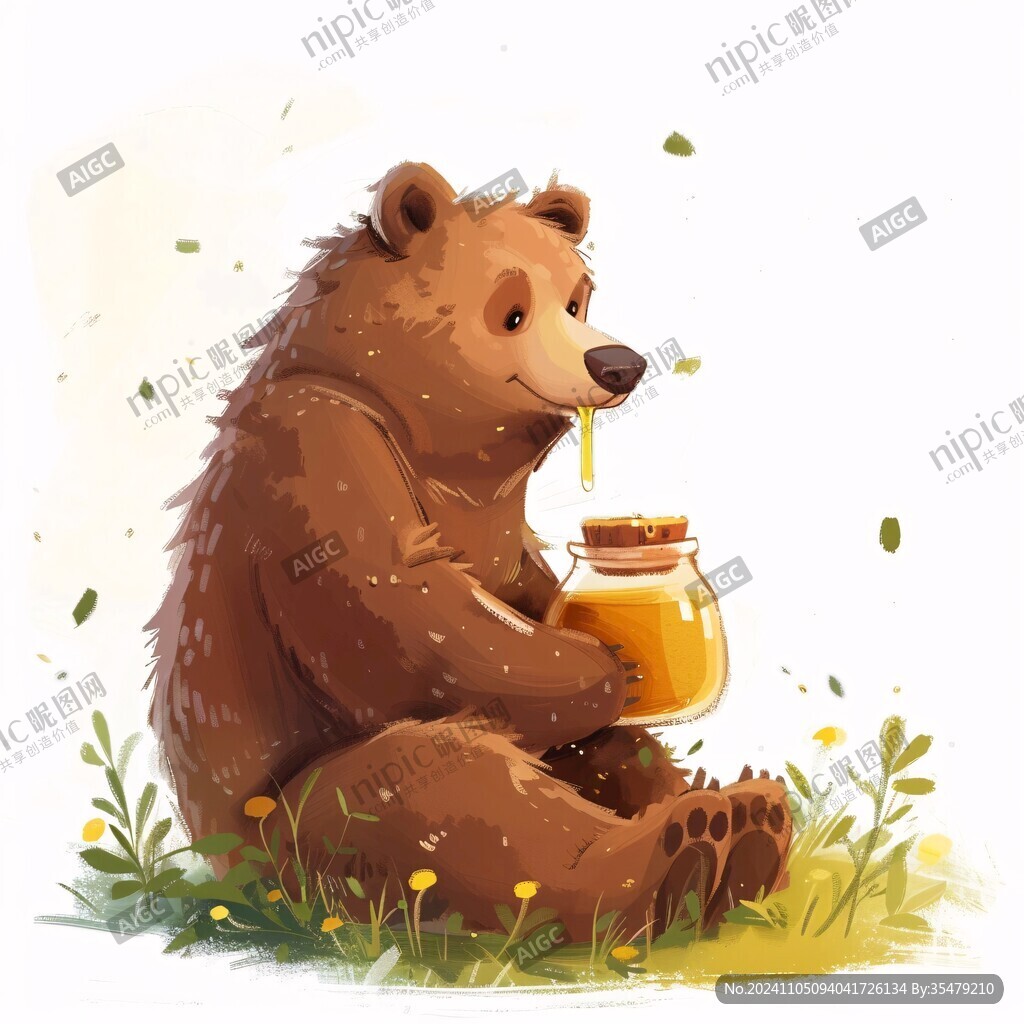 熊和蜂蜜插畫