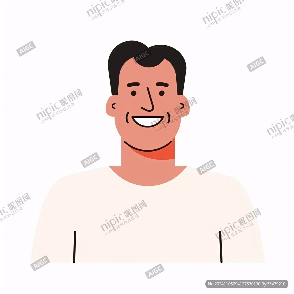 扁平頭像插畫