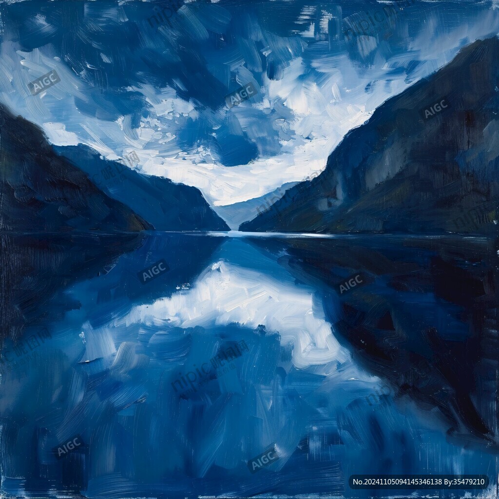 山湖插畫