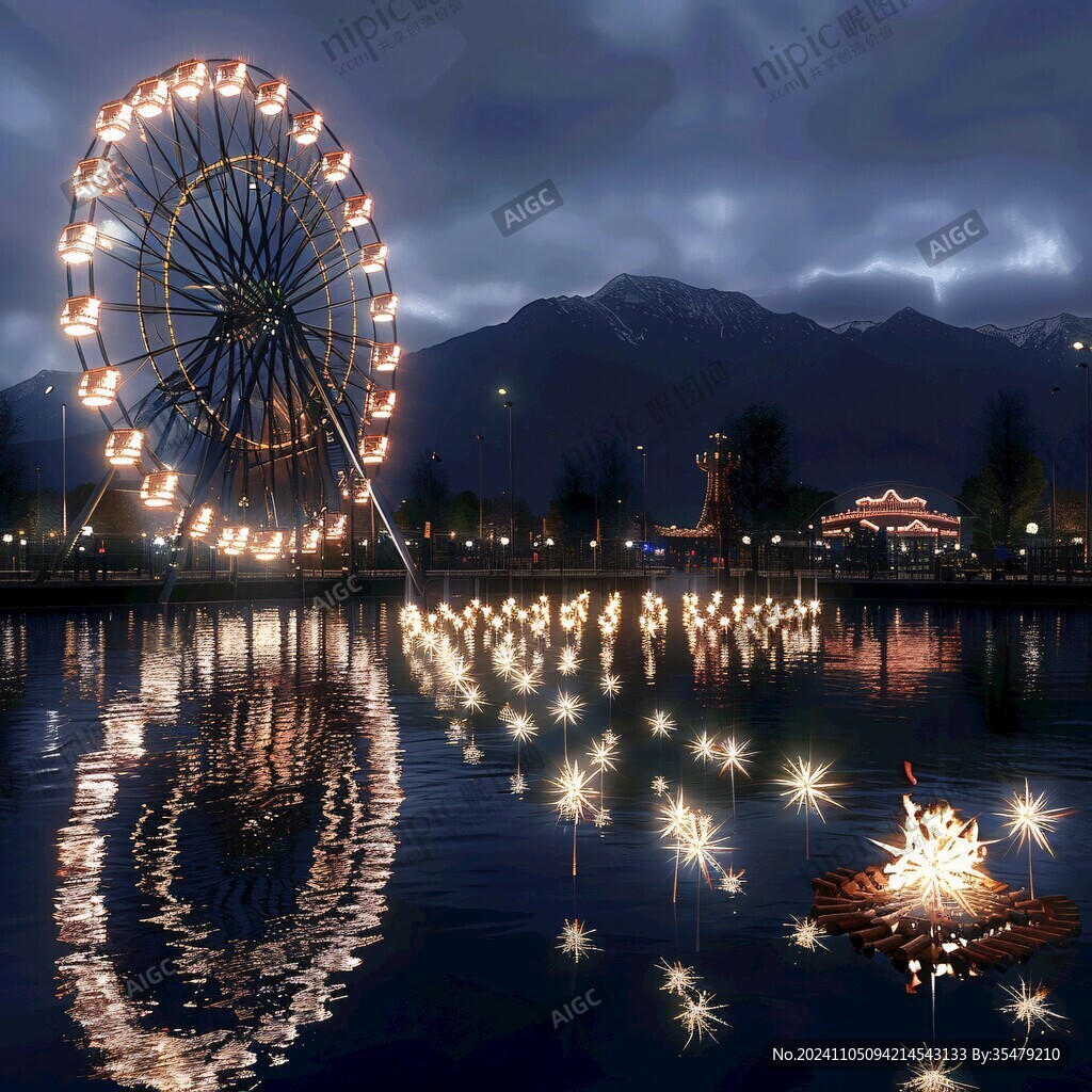 摩天輪夜景觀景輪