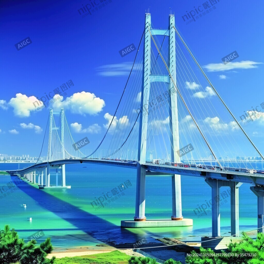 星海灣跨海大橋手繪