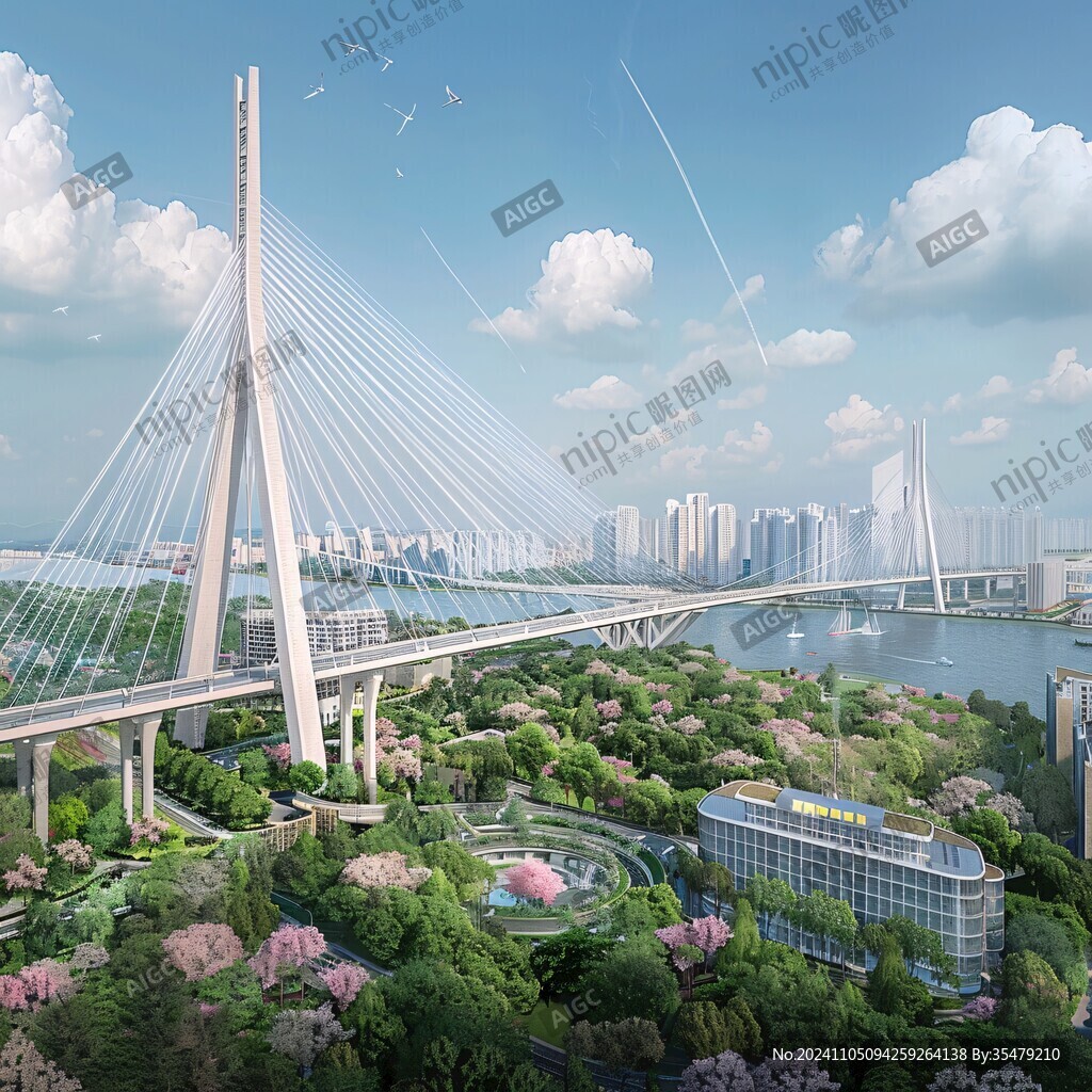 八卦洲長江大橋插畫
