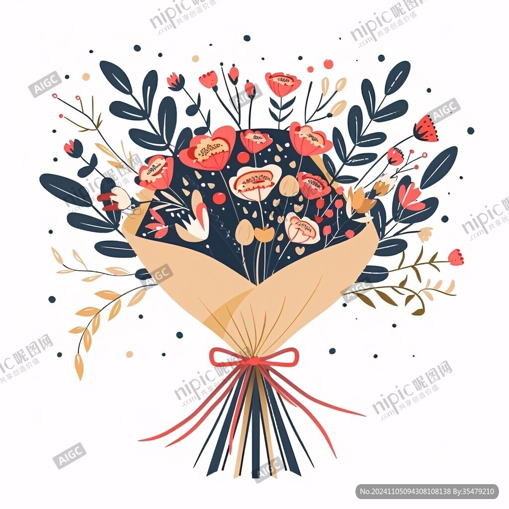 扁平風(fēng)花束
