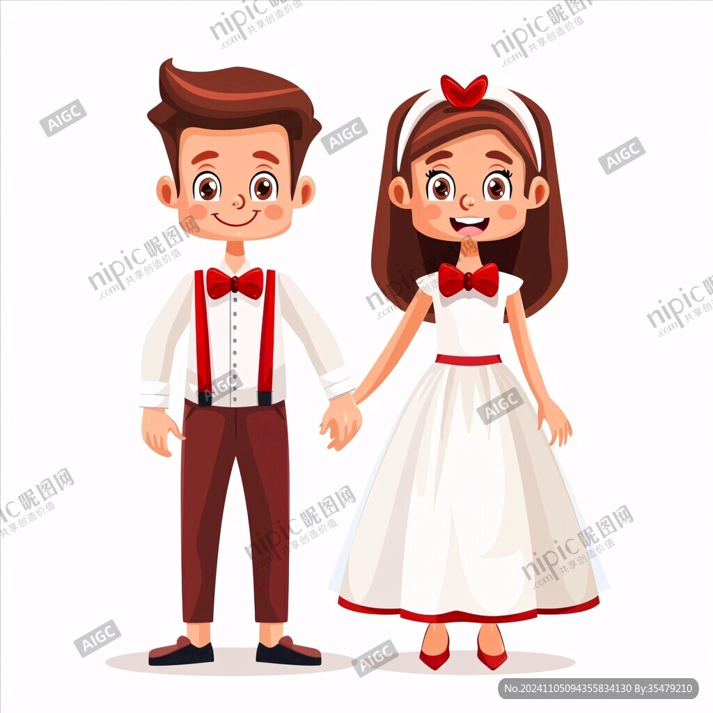 卡通西式婚慶人物