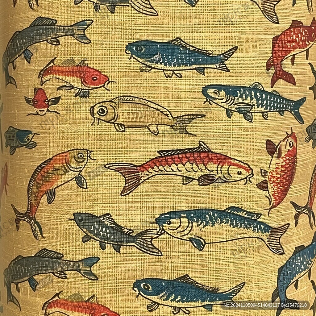 印花荷魚紋