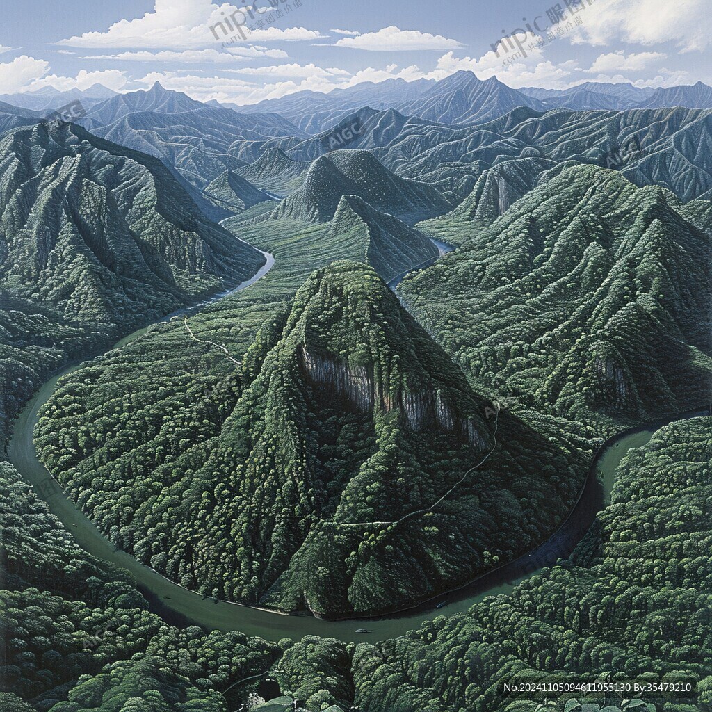 山川立體畫