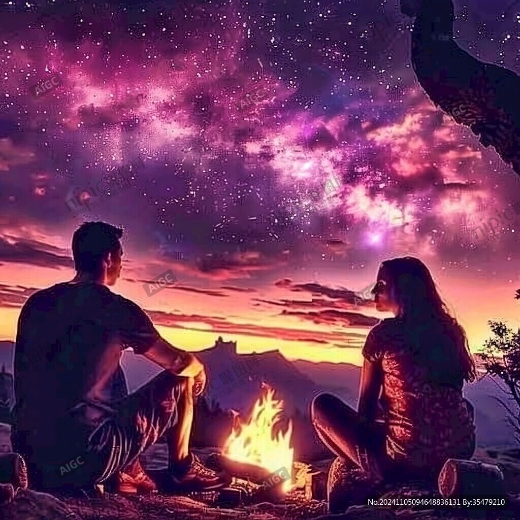 星空下的情侶