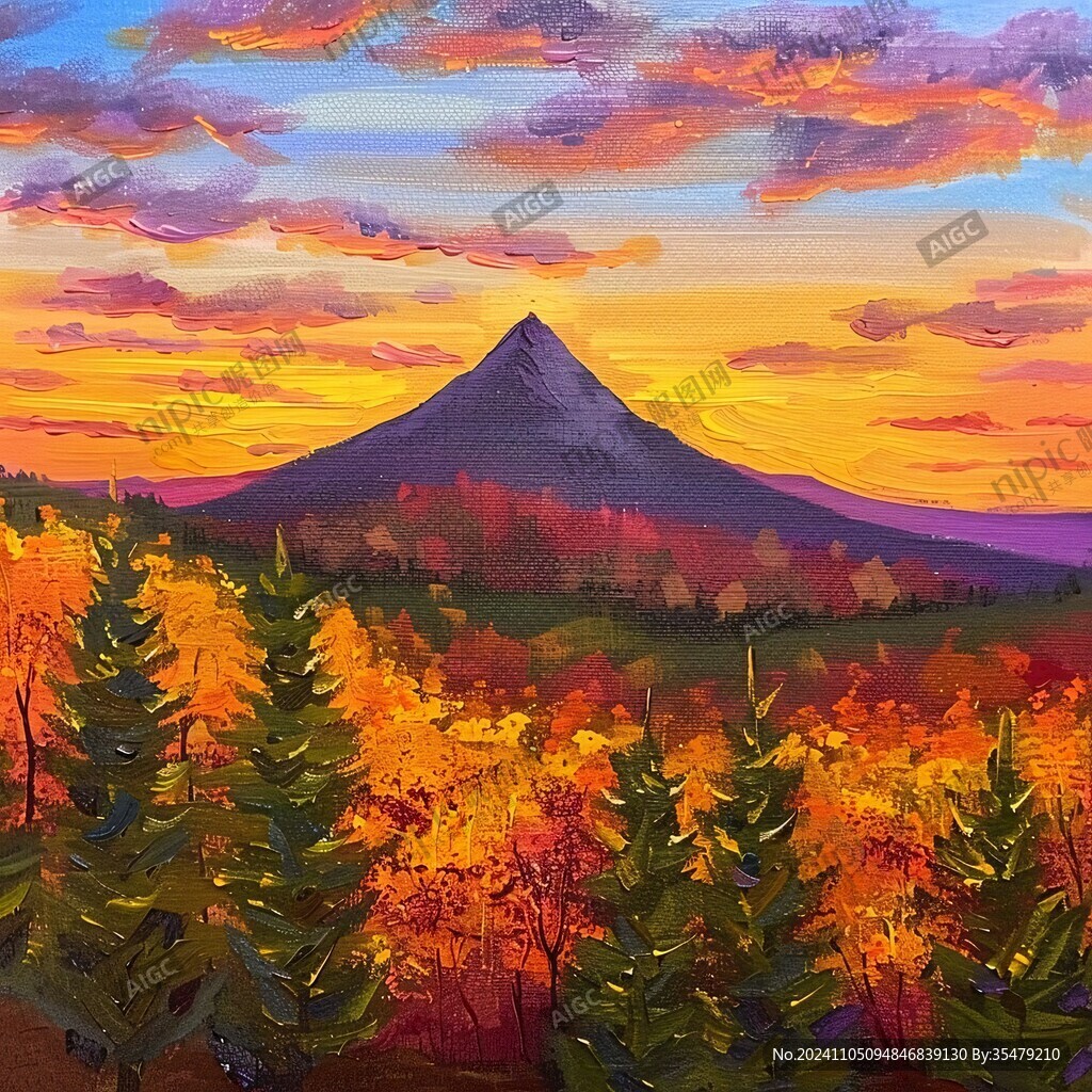 富士山插畫