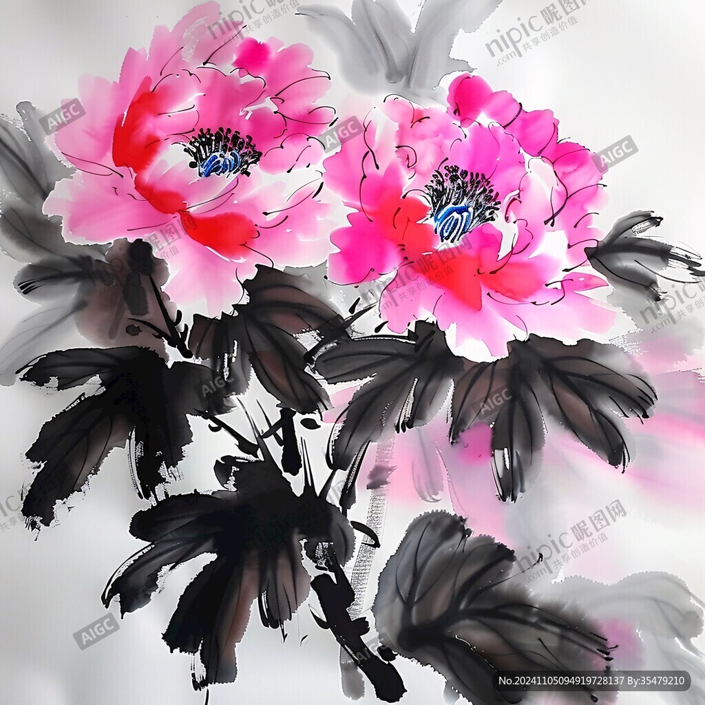 原創寫意牡丹花