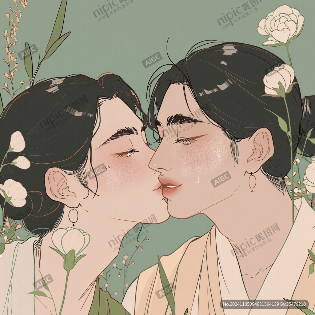 情侶頭像插畫