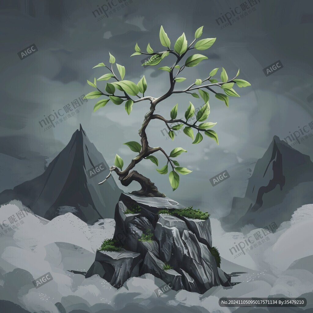 樹(shù)枝山石