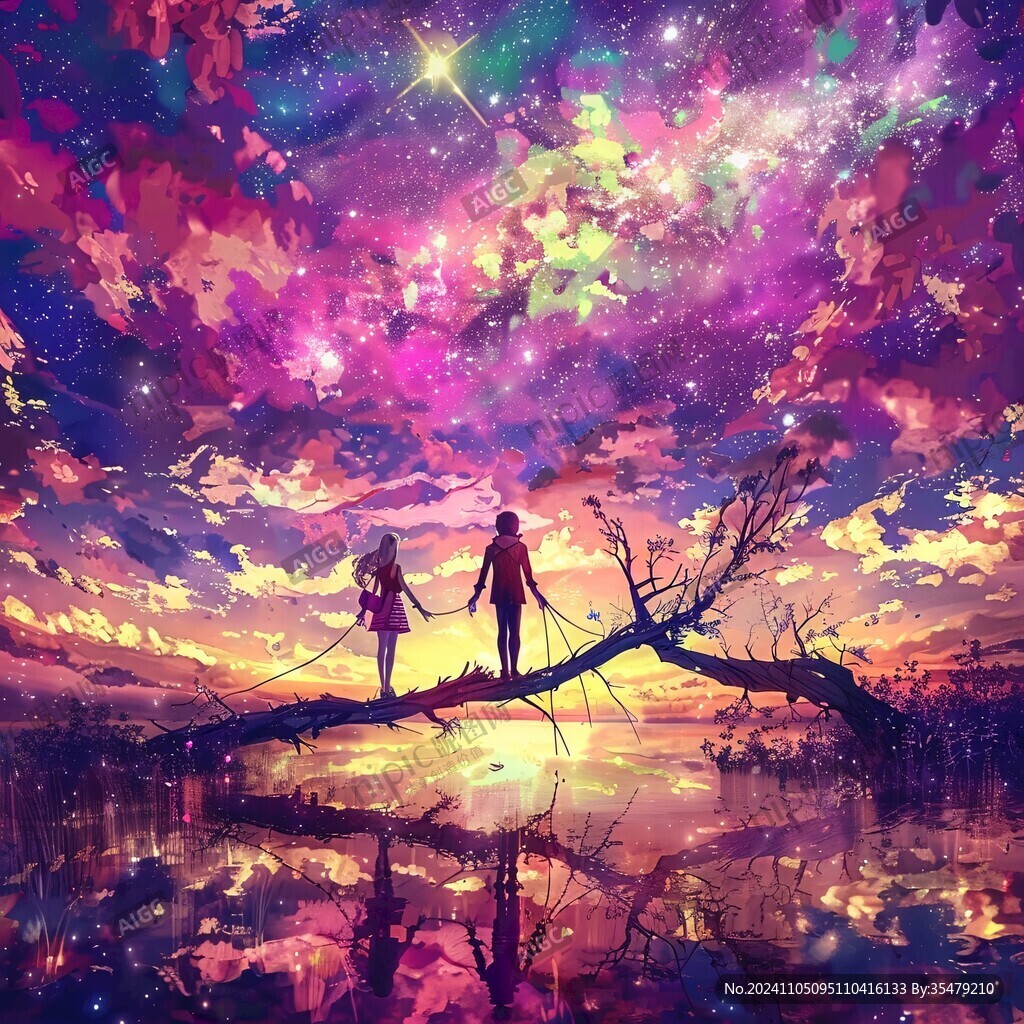 二次元夢幻插畫
