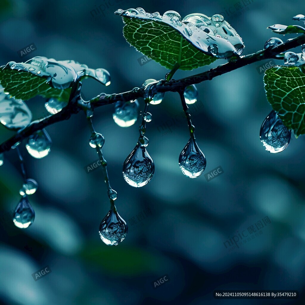 金銀藤上秋雨珠