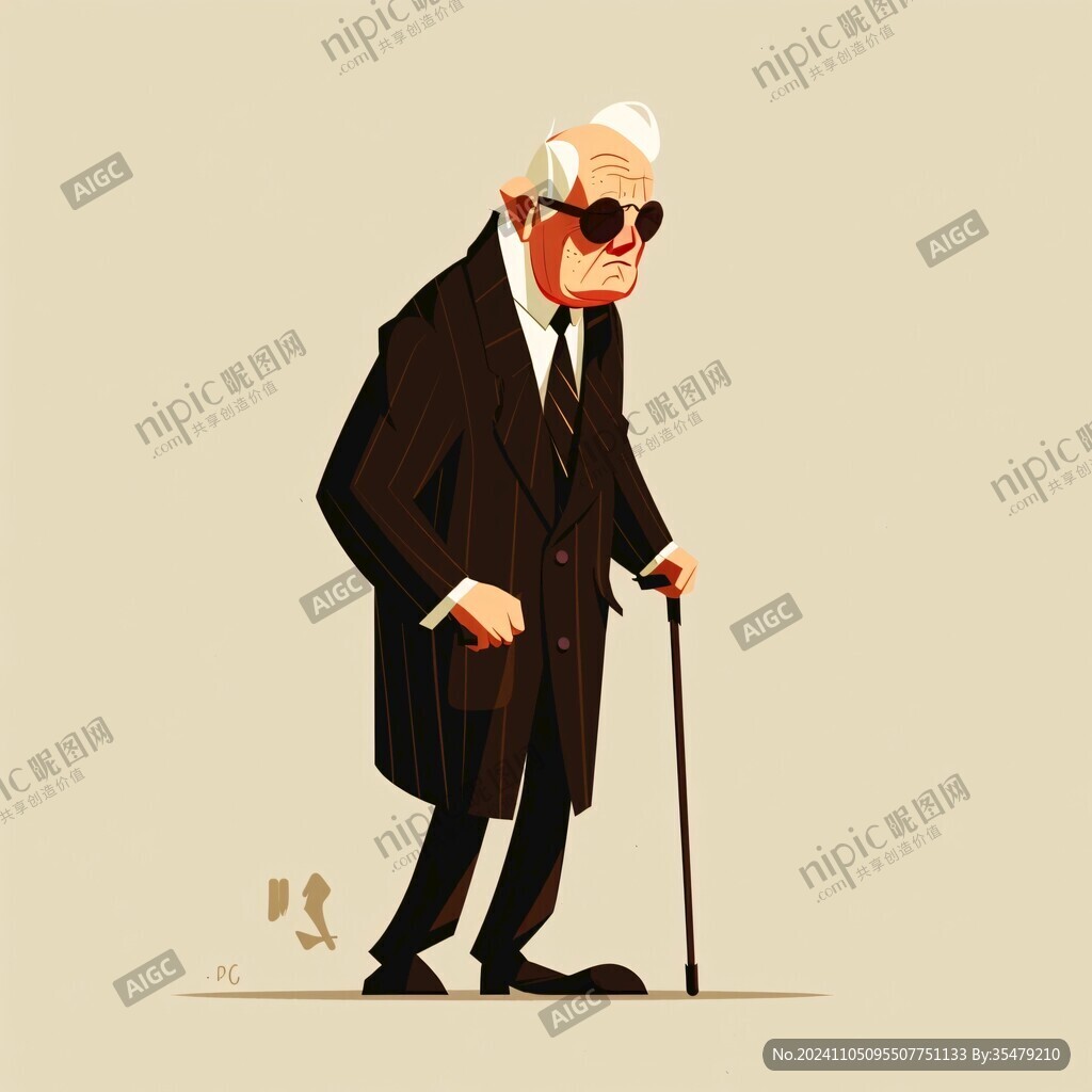 老爺爺插畫