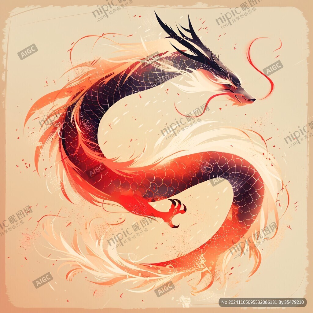 國(guó)風(fēng)龍插畫