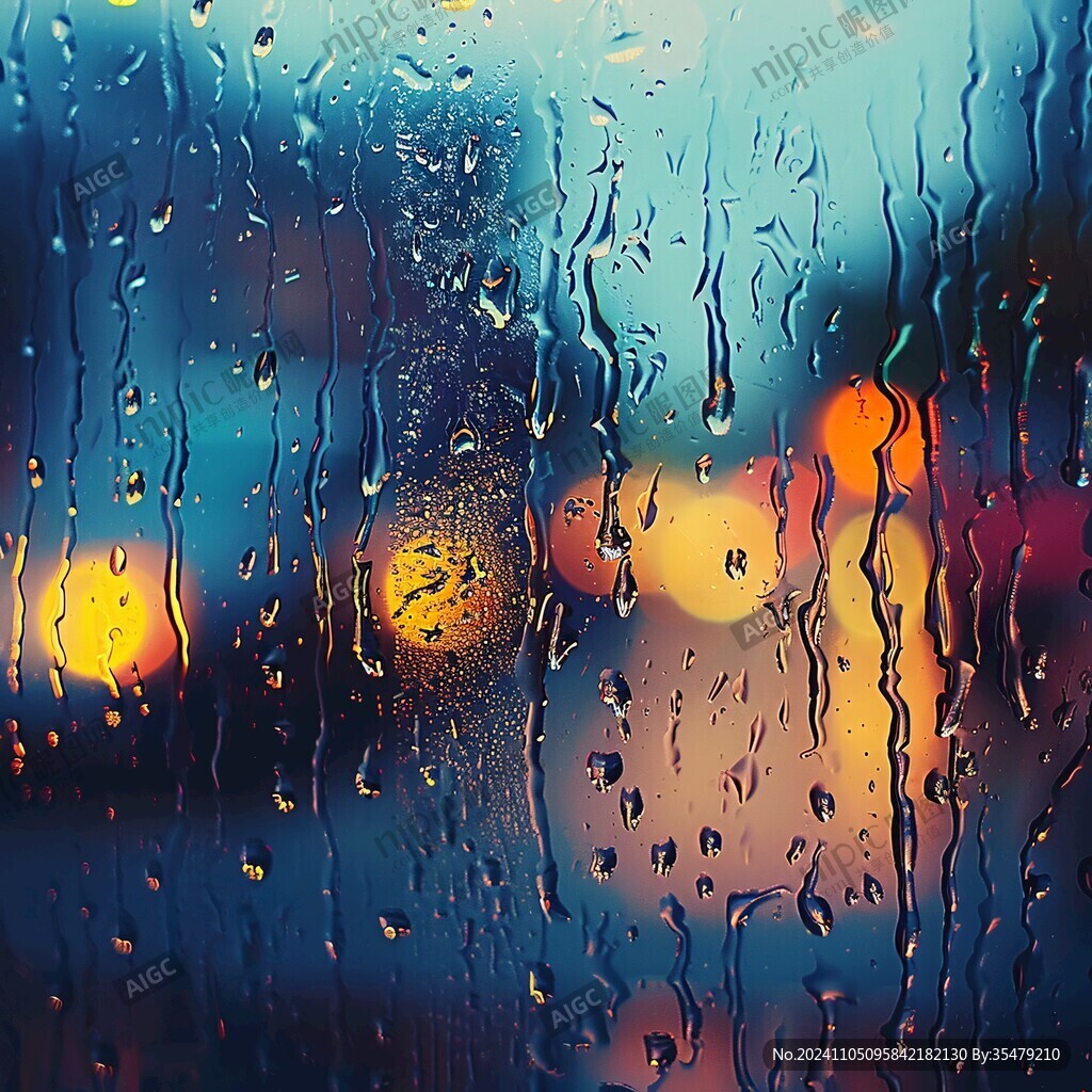 雨水窗戶風(fēng)景