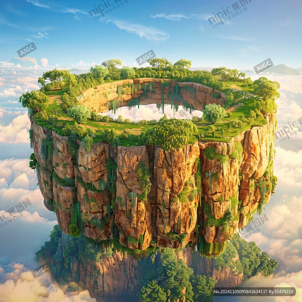3d云海懸浮小島