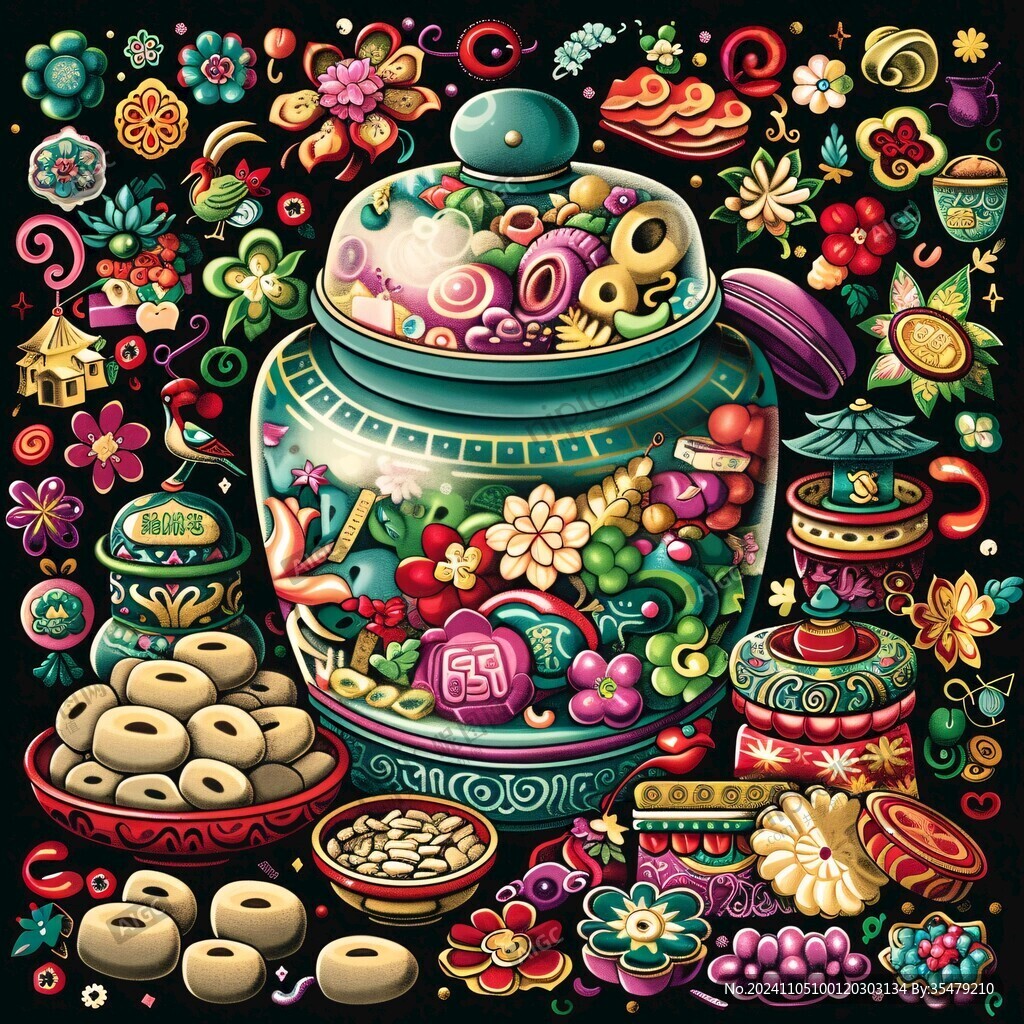 聚寶盆插畫