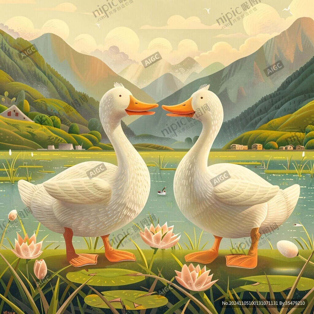 鵝包裝插畫