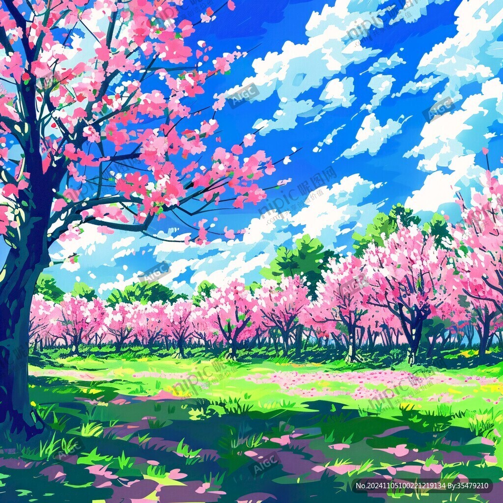 桃林插畫