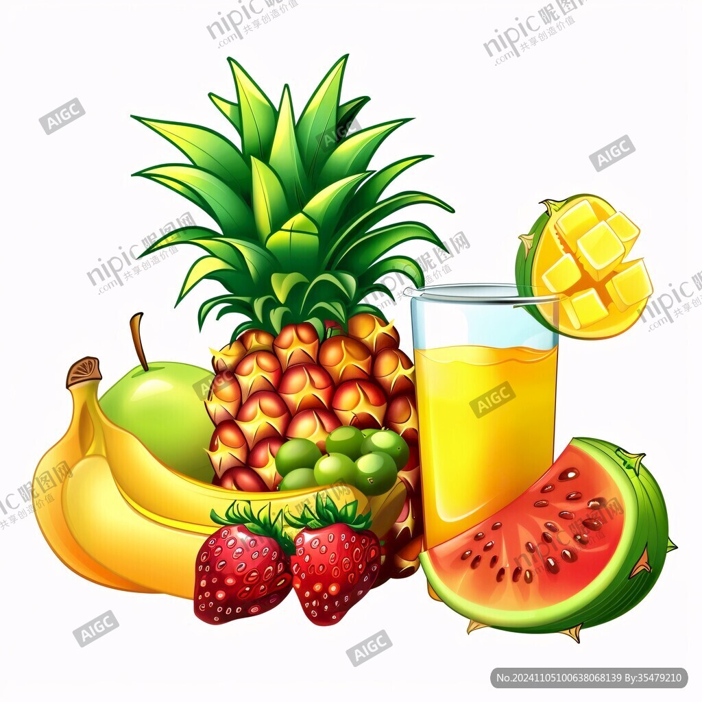 水果飲料果汁插畫