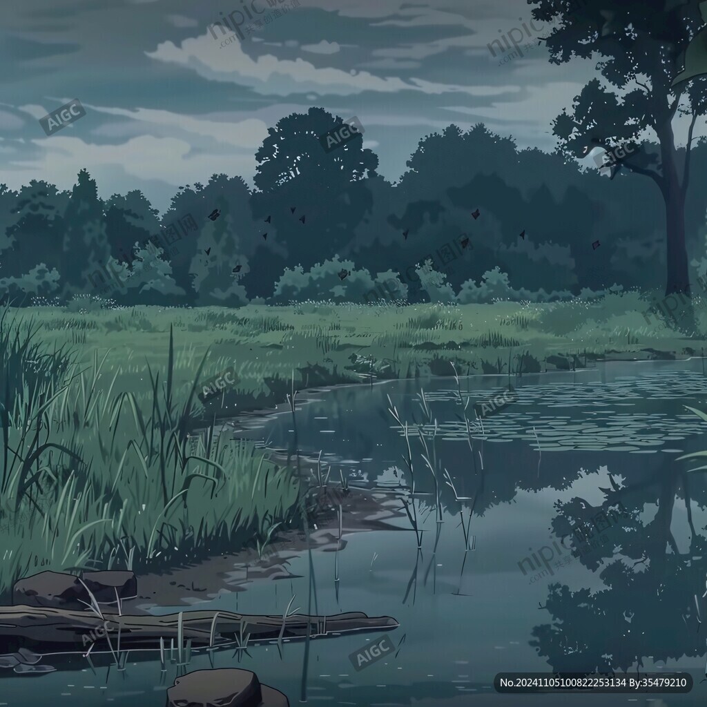 濕地公園插畫