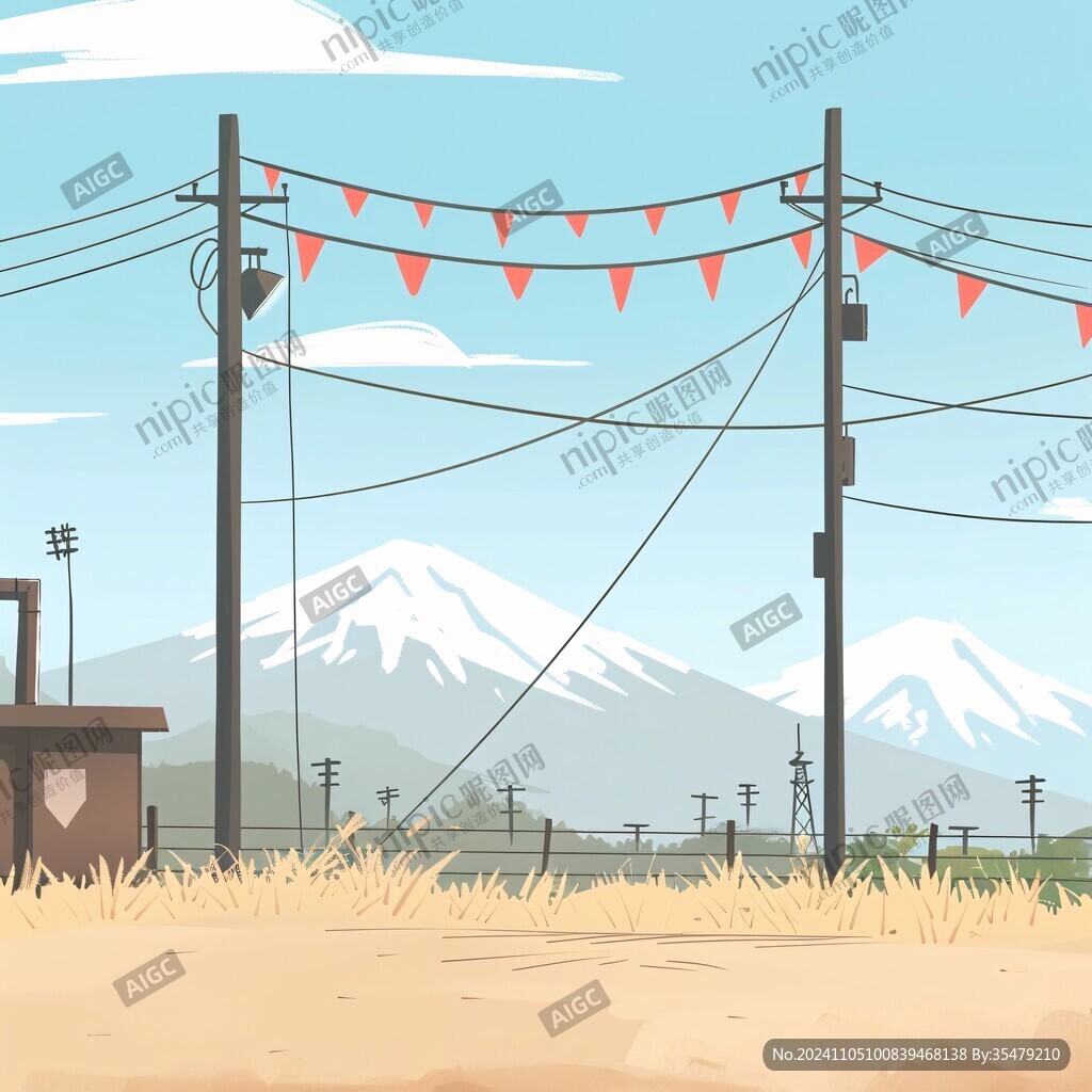 郊外戶外風景美景電線