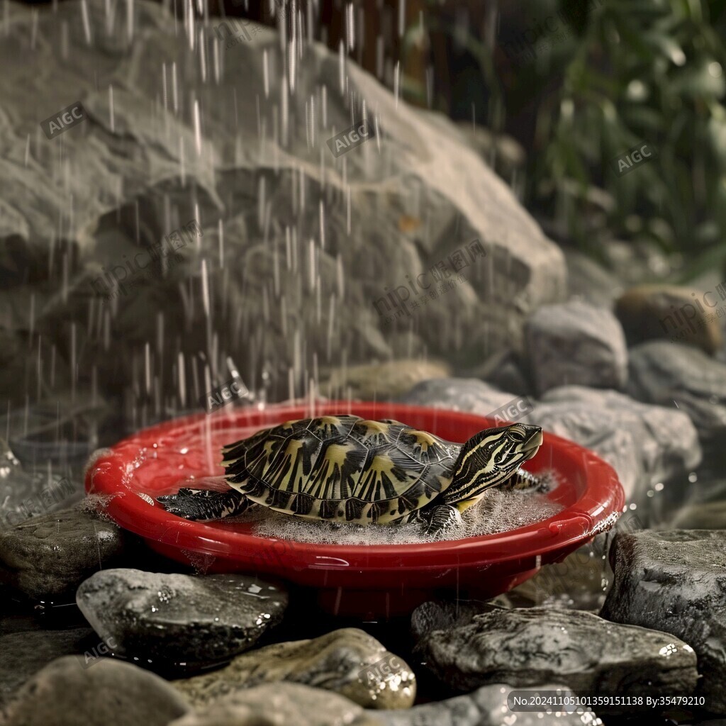 龜魚戲水