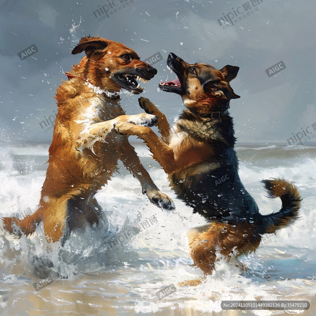 狗狗戲水