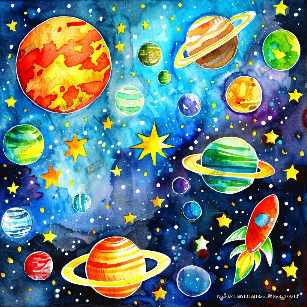 太空天頂棚頂壁畫