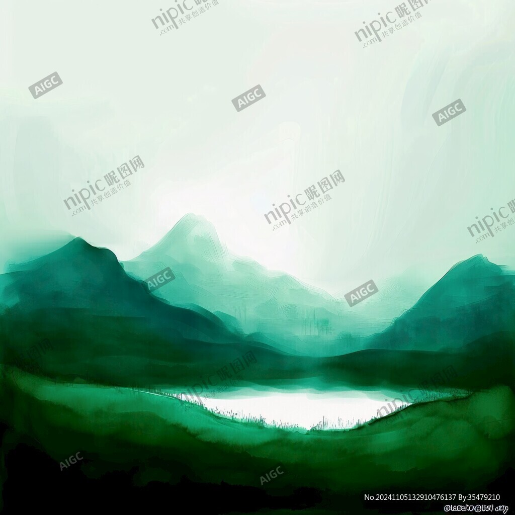 山湖插畫