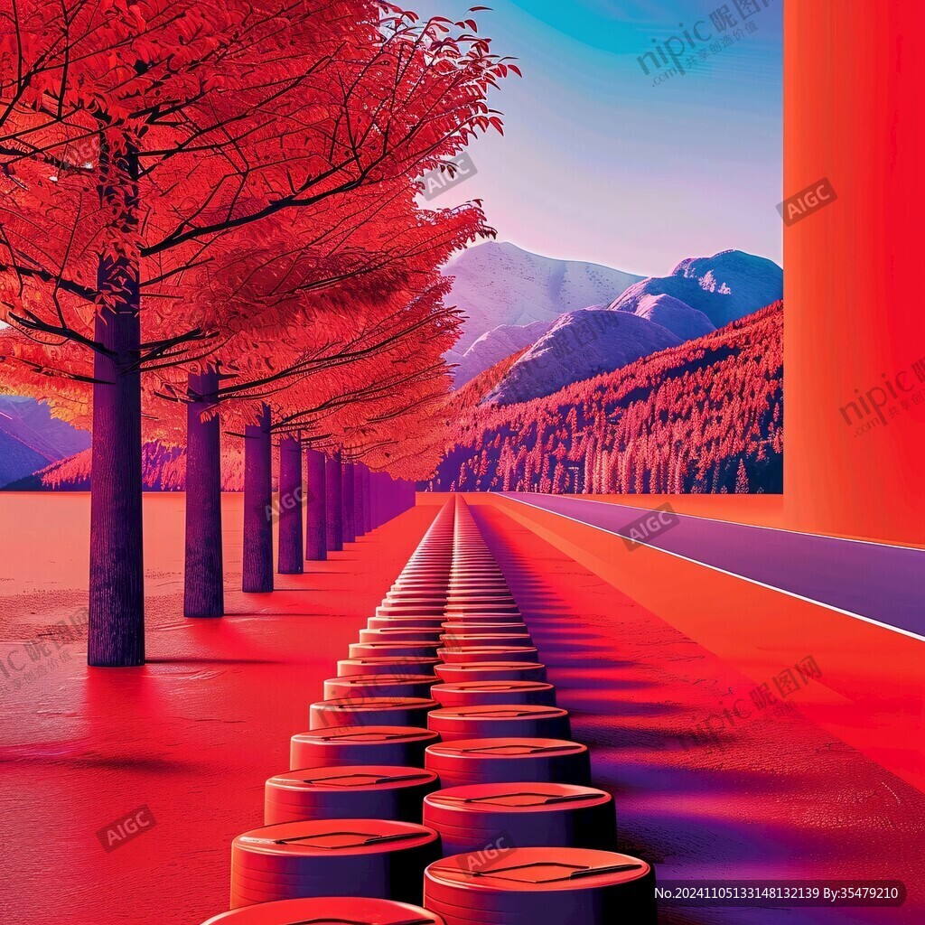 紅色立體場(chǎng)景