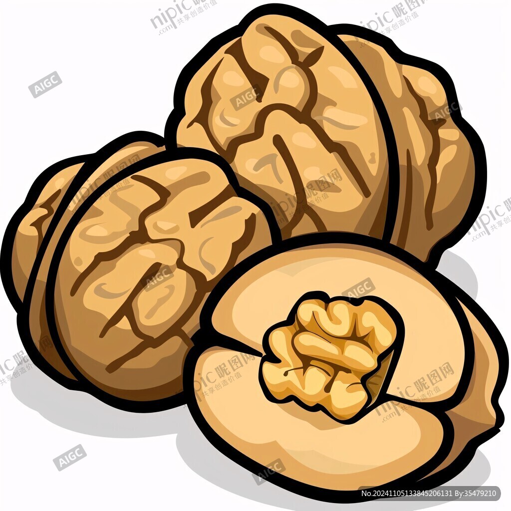 核桃卡通插畫