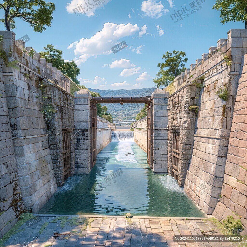 古代蓄水泄洪閘門