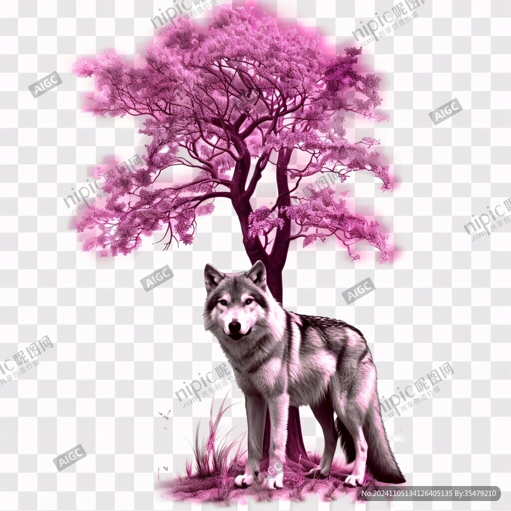 灰色的狼插畫