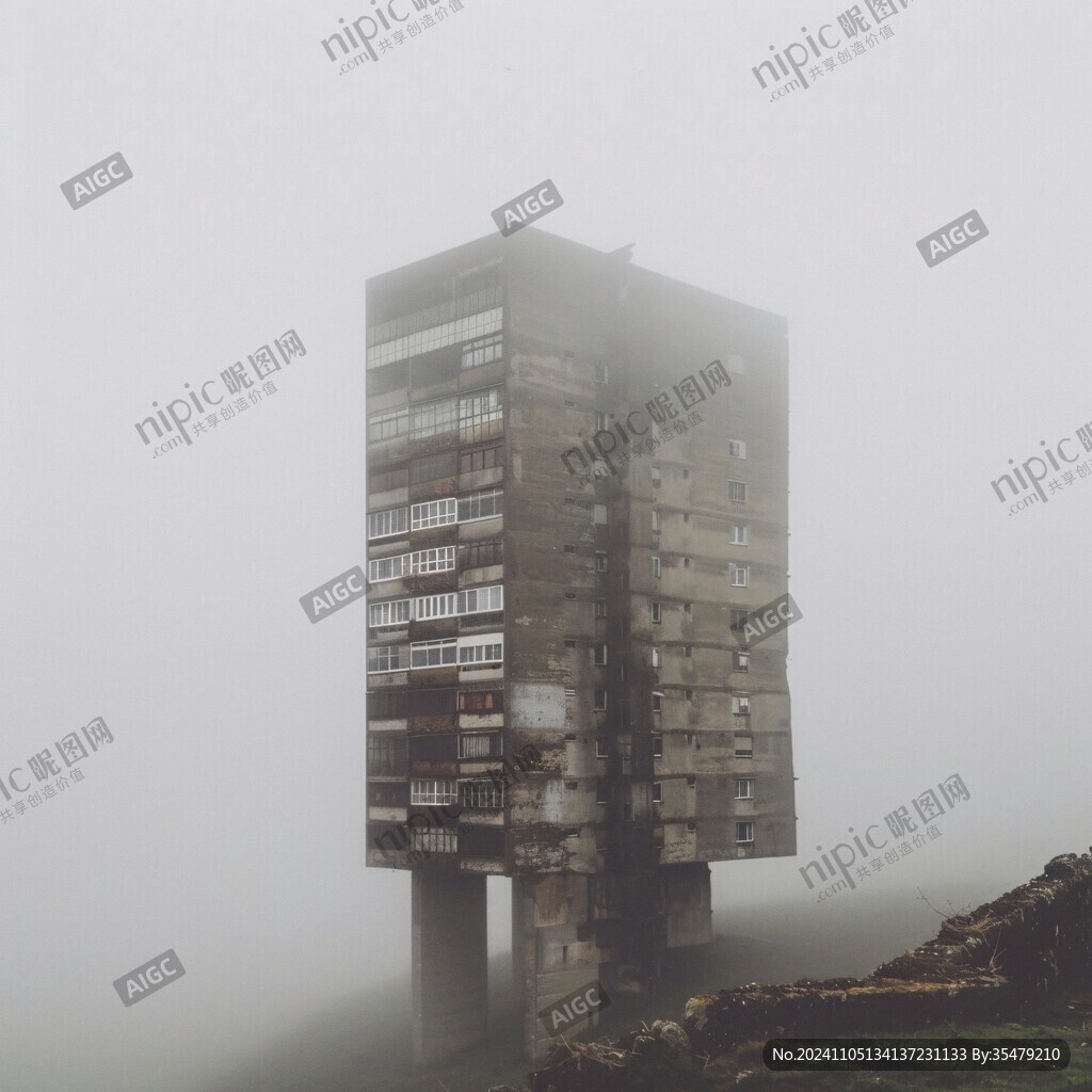 濃霧中的建筑