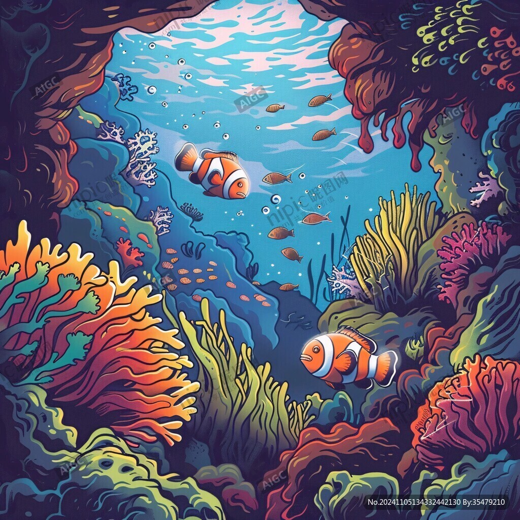 珊瑚礁插畫