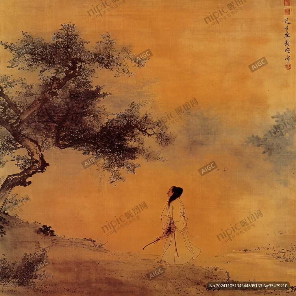 工筆高清美人松